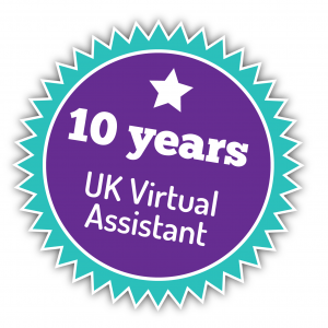 Badge for 10 Years as a UK Virtual Assistant