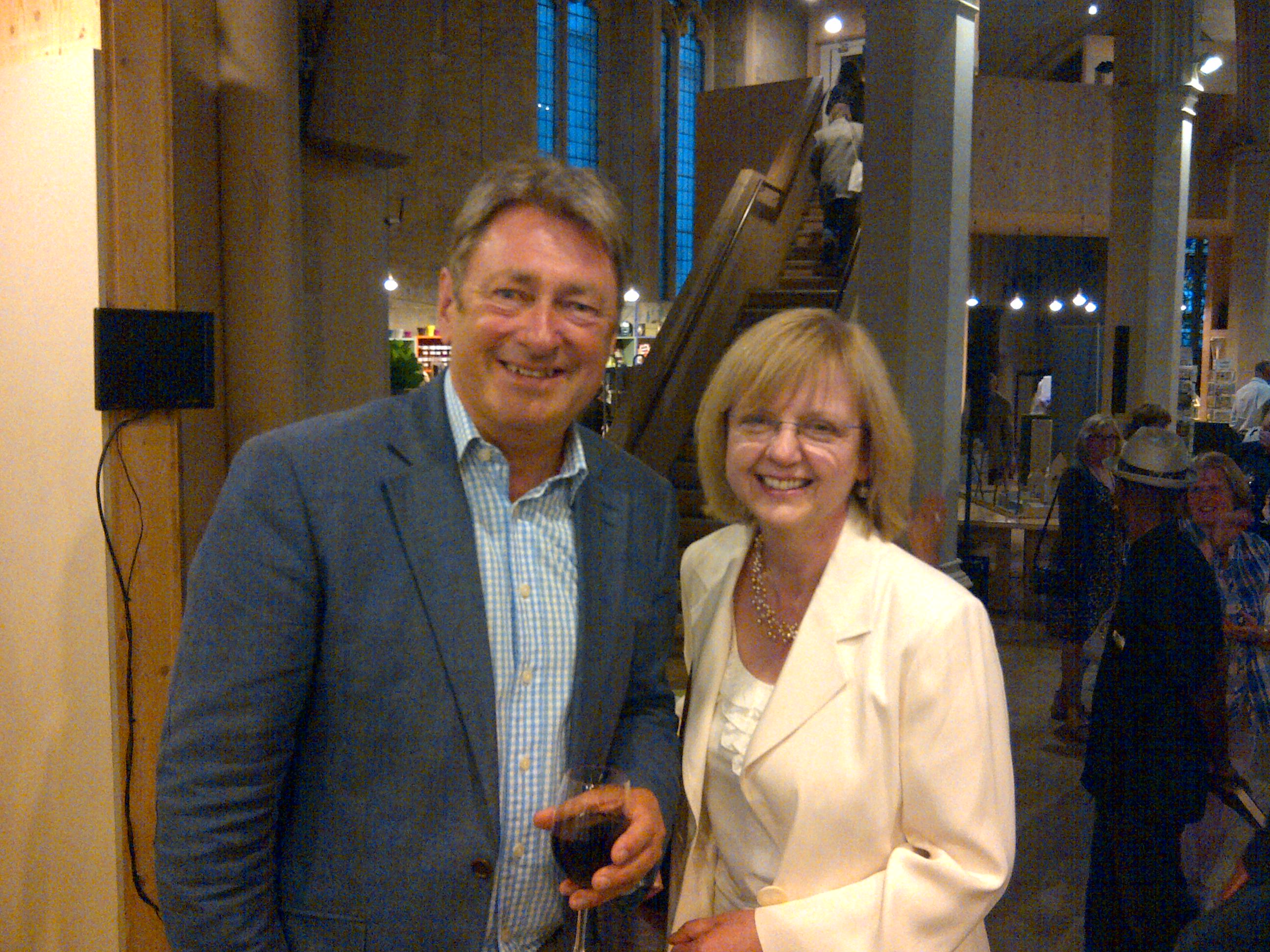 Janet Walker with Alan Titchmarsh at the Garden Museum, Lambeth in June 2014